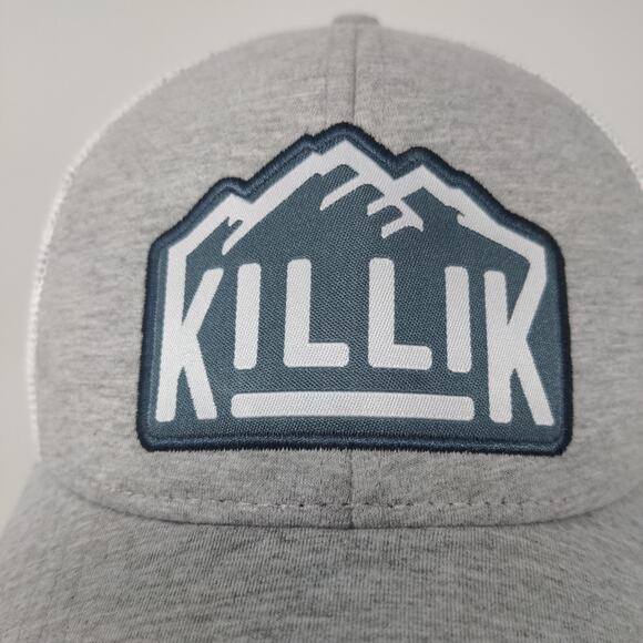 RARE SAMPLE Killik Snapback Mesh Back Hat Embroidered Logo Spell Out Gray White - Picture 4 of 10